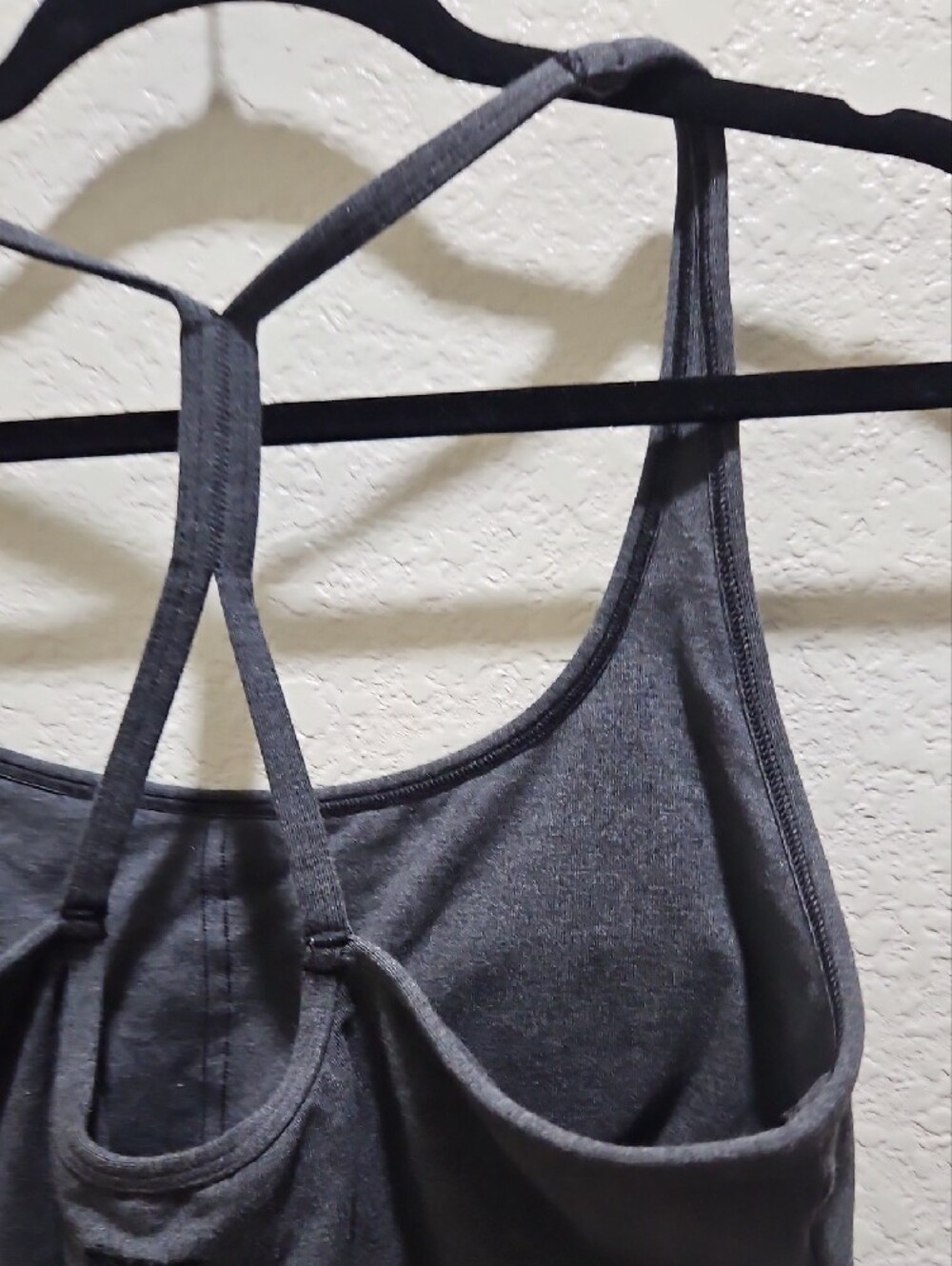 PINK Victoria's Secret Grey Racerback Cropped Tank with Padded Shelf Bra-XXL NWT - Picture 10 of 14